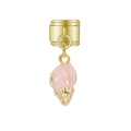 Module de bracelet à breloques italiennes dorées avec pendentif de conque rose - Conque Rose (MK-DGB1857)
