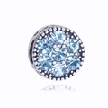 Silberner Charm mit sieben hellblauen Kristallen für individuelle Perlenarmbänder - Einfarbig Blau