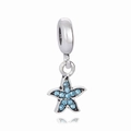 Ciondolo a stella marina in argento con cristalli blu per bracciali gioielli fai-da-te - Blu