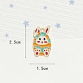 Easter rabbit charm with colorful enamel egg outfit for DIY necklaces and bracelets 2.5cm - Rabbit Orange Egg
