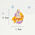 Easter bunny charm with carrot on purple background for DIY bracelet and necklace - Rabbit Purple Egg