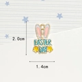 Enamel Easter Day bunny ear pendant charm for DIY jewelry making in yellow and white - Rabbit Ear Letters