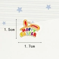 Colorful Happy Easter rabbit pendant in alloy enamel finish for DIY jewelry 1.5x1.7cm - Colorful Letters Rabbit Ear