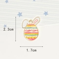 Colorful Easter bunny egg pendant in alloy enamel for DIY jewelry making 2.3x1.7cm - Colorful Striped Rabbit Ear Egg