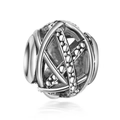 Perla sferica cava argento vintage per creazione di gioielli fai da te e bracciali - Stile Pave di Linea Trasversale Geometrica (11)