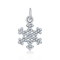 Elegante ciondolo a fiocco di neve in argento con zirconi pavé e finitura lucida - Fiocco di Neve Invernale con Pavé di Strass (11)