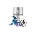 Charm italien avec colibri en émail coloré et pendentif You light up my life - Style Étiquette Oiseau Coloré Citation (MK-DGB2249)