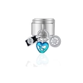 Set de charms italiens avec appareil photo, carte du monde en cœur et boussole - Style Triple Charm Appareil Photo Carte Boussole (MK-DGB2250)