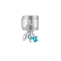 Charm modulaire italien avec pendentifs coquillage, poisson bleu et tortue turquoise - Style Triple Charm Poisson Coquille Tortue Océan (MK-DGB2251)