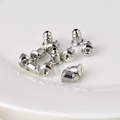 Silver bullet earring backs with silicone cores for DIY jewelry making accessories - White Gold