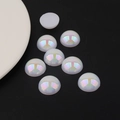 Perles sirène irisées à dos plat pour coques de téléphone et bijoux DIY - Demi-cercle / 18mm
