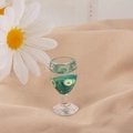 Detail of miniature avocado juice goblet charm with small hanging loop on fabric - Avocado Style (1#)