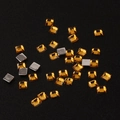 Macro de diamantes de imitación cuadrados ámbar de 2mm con fondo plateado para manicura - Tamaño Mini / Amarillo