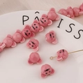 Vista ravvicinata di graziose perline a topo in ceramica rosa per gioielli fai-da-te - Stile Topo Rosa (1#)