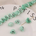 Dettaglio di perline in ceramica a forma di topo verde menta con fori per gioielli fai-da-te - Stile Topo Verde Menta (4#)