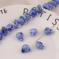 Dettaglio perline a forma di topo in ceramica smaltata lucida con foro per gioielli fai-da-te - Stile Topo Blu Chiaro (5#)