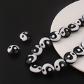 Perle in ceramica Tai Chi bianche e nere per gioielli e braccialetti fai-da-te - 16mm