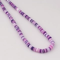 Macro shot of colorful purple and pink polymer clay heishi beads for DIY jewelry making - 7# Purple Pink White Mix