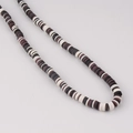 Detailed view of colorful mixed polymer clay heishi beads for DIY jewelry making - 9# White Grey Brown Mix