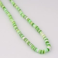 Detail of green and white handmade Heishi polymer clay disc beads for DIY jewelry making - 11# Fresh Green White