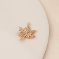 Detailed view of hollowed-out golden maple leaf pendant for DIY jewelry accessories - Maple Leaf Style (1#)
