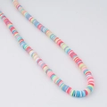 Macro detail of colorful handmade Heishi clay beads for DIY jewelry and necklaces - 14# Macaroon Mix