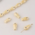 Hand-painted cream yellow fish-shaped ceramic beads for DIY jewelry and crafts - Cream Yellow
