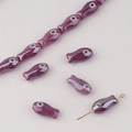 Handmade purple fish ceramic beads with glossy glaze for DIY jewelry bracelet crafts - Purple