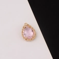 Colgante gota de cristal rosa con marco de encaje dorado para collares y pendientes - Rosa Fuerte (13#)