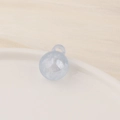 Close-up of a light blue translucent resin pendant bead with internal cloud texture - Small / Light Blue