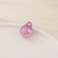 Close-up of a translucent light purple round bead with a hanging hole on white ceramic - Small / Purple