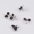 Detailed macro view of butterfly ceramic beads with black and white marble glaze finish - 2#