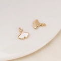 Details von vergoldeten Ginkgo-Blatt-Anhängern mit Perlmutteinlage und Zirkon für DIY-Schmuck - Ginkgoblatt Design (5#)