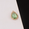 Detalle del colgante de cristal en forma de gota con base de encaje dorado para DIY - Verde Claro (2#)
