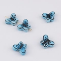 Close-up of blue butterfly ceramic beads with hand-painted patterns for DIY jewelry making - 5#