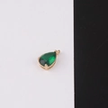 Detail of pear-cut emerald gemstone pendant with gold plated teardrop claw setting - Style 1