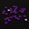 Macro view of purple 8mm faceted acrylic rhinestones with silver flat back for DIY crafts - 3mm / Purple