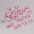 Detalle de diamantes de imitación cuadrados rosas de acrílico para manicura y manualidades - Rosa