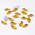 Λήψη macro από ακρυλικά στρας 9x18mm σε κίτρινο κεχριμπάρι με σχήμα μάτι αλόγου και επίπεδη πλάτη - Χρυσοκίτρινο