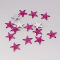 Macro shot of 10mm dark pink faceted acrylic star rhinestones with silver flat back base - 10mm / Deep Pink (5#)