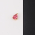 Pink teardrop crystal pendant in gold-plated setting for DIY jewelry making - 10#
