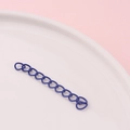 Detail view of a matte blue metal extension chain for DIY jewelry making and necklaces - Blue (12#)
