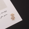 Macro shot of gold-plated bear pendant with micro-pave zircons for DIY jewelry making - Bear Shape (2#)