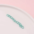 Detail view of mint green matte extension chain for DIY jewelry making and bag accessories - Macaron Green (3#)