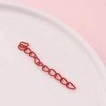 Macro shot of red lacquered metal chain extension for DIY jewelry making and crafts - Red (2#)