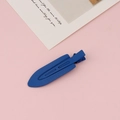 Detailed macro view of dark blue matte metal hair clip on a pink paper background - Dark Blue (8#)