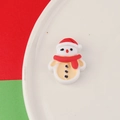 Miniature snowman resin craft accessory with red hat and scarf for DIY Christmas decor - Snowman Style (C0083-3)