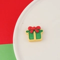 Christmas DIY resin accessory featuring a green gift box with a red bow decoration - Gift Box Style (C0083-4)