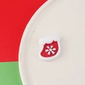 DIY Christmas resin accessory featuring a red stocking with snowflake pattern and white cuff - Christmas Sock Style (C0083-5)