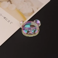 Irriserende beer bedeltje van hars voor DIY-sieraden op een zwarte achtergrond - Beerkopvorm (4#)